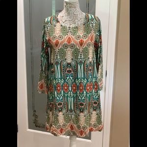 Aztec Boho Long Sleeve Summer Dress